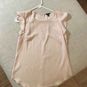 Ann Taylor xs pale peach butterfly sleeve blouse